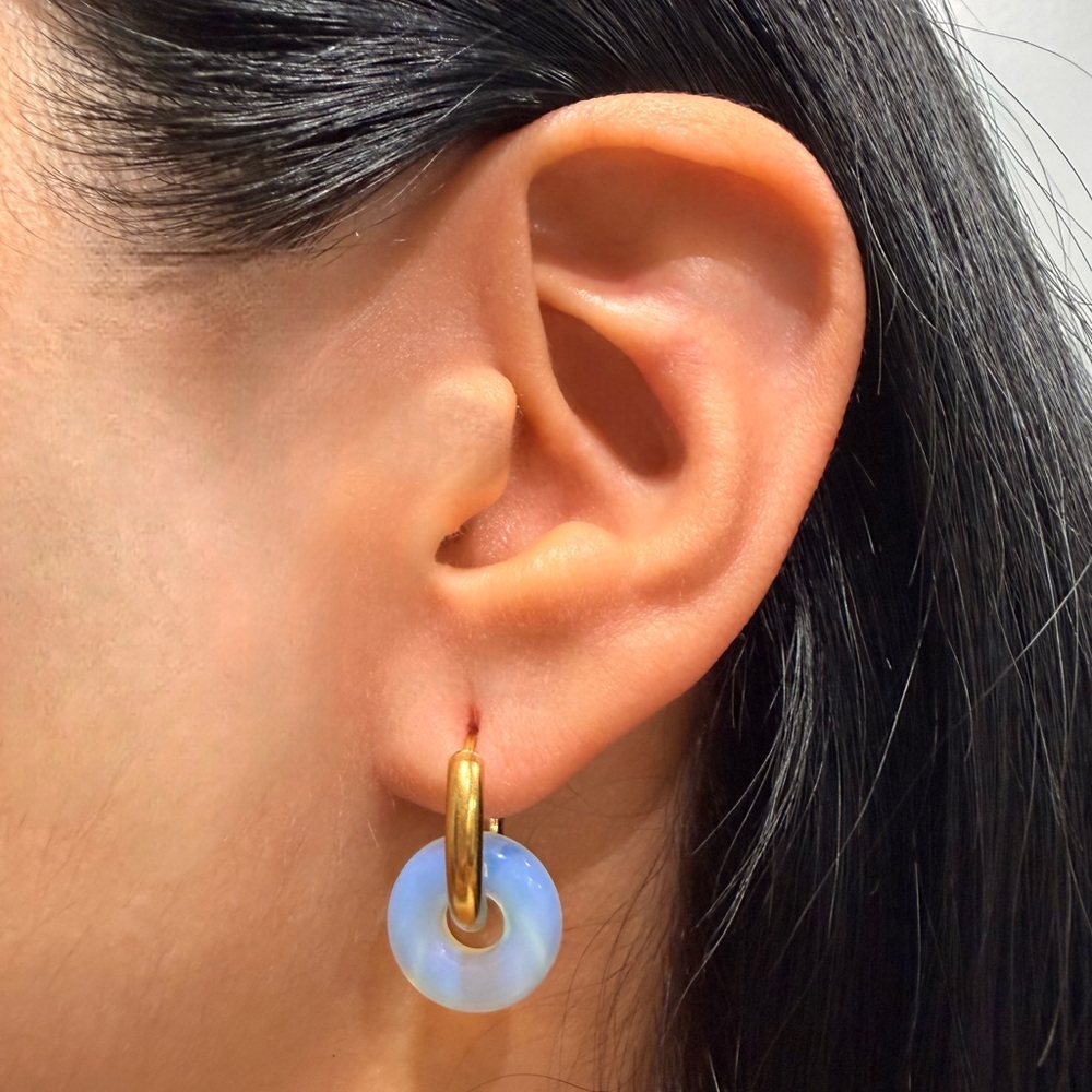 Opal hoop huggies